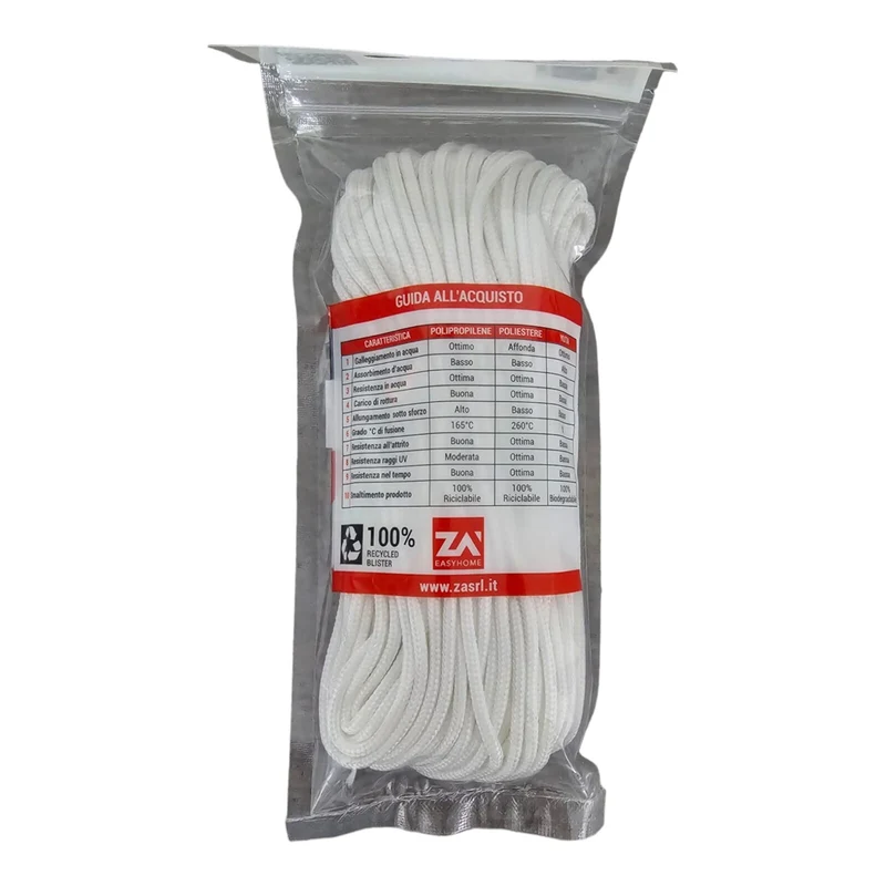 Laccio Per Veneziane E Bastoni cordinino per Tenda 3mm Cf 20 metri Bianco