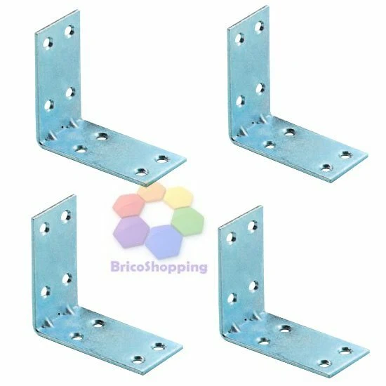 10 PZ LASTRINA ANGOLO STAFFE AD L RINFORZO DOPPIO ZINCATE 3 4 5 6 8 10 CM ZINCAT