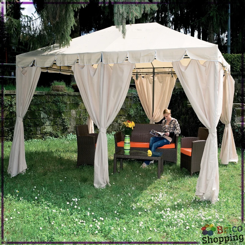Top 3x4 Di Ricambio Per Gazebo Telo Superiore Bianco Armonia Con Angolari