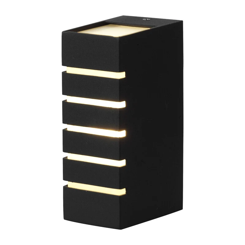 Plafoniera A Parete Lampada Da Esterno Alluminio Abs Nero Lampade G9