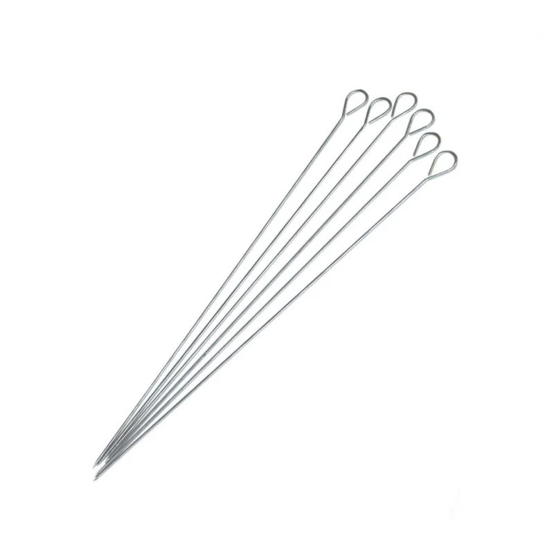 Spiedo Spiedini Spiedino Barbecue Fornacella Griglia Bbq Inox 6 Pz Cm 35