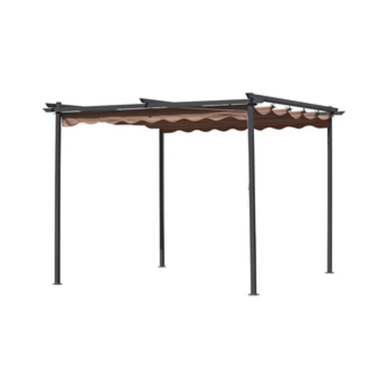 Pergola Pergolato Acciaio Top Poliestere Ecrù 3x3 300x300 Gazebo Giardino