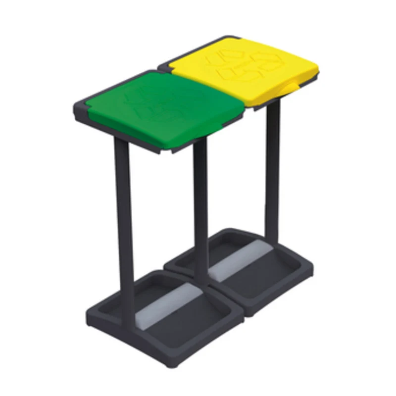 Pattumiera Portasacchi A Due Coperchi In Pvc Per Sacchi 80/110 Lt 2 Posti