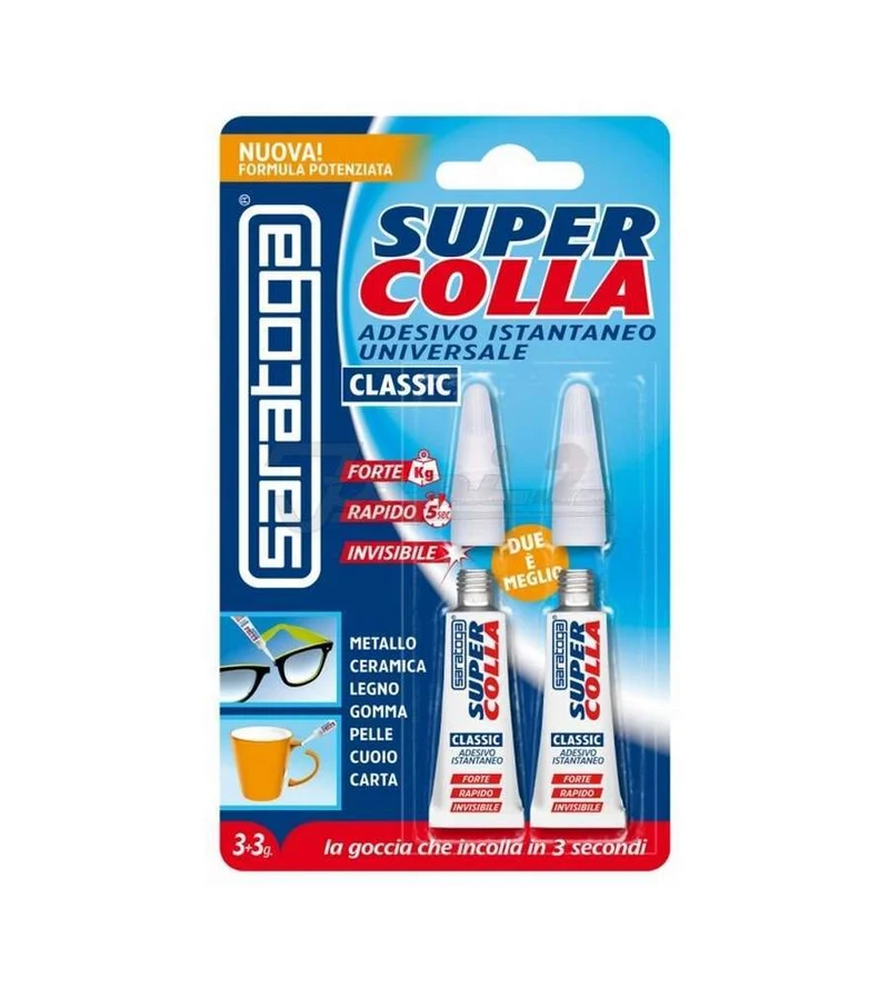 Supercolla Super Colla Rapida Istantanea 2 Pz 3 Gr Cianoacrilato Saratoga