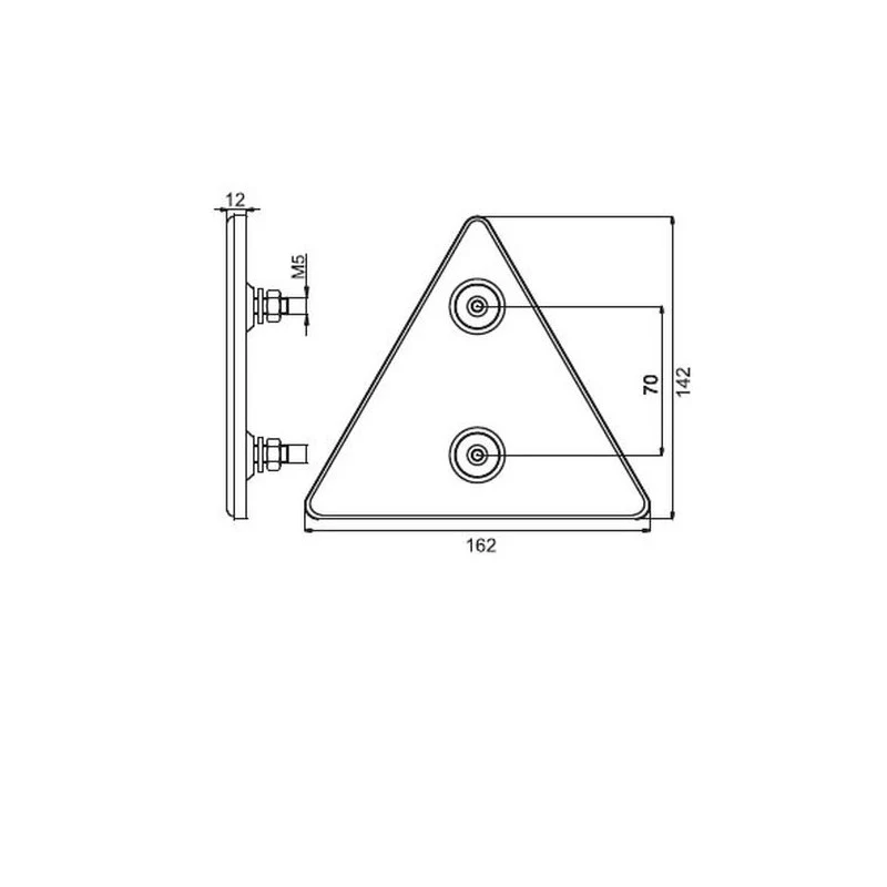 Red Triangle Reflectors for Trailers - Pack of 2