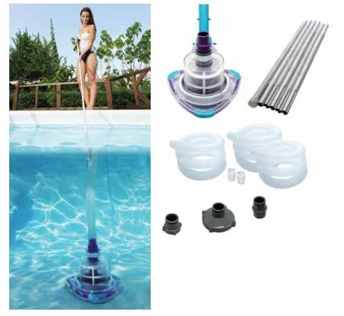 Aspiratore Per Fondo Piscina Piscine Rotante 360° A Spinta Completo Asta 240 Cm