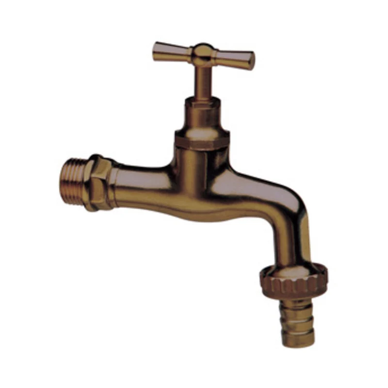 Rubinetto Da Giardino Ottone Anticato 1/2" Con Portagomma