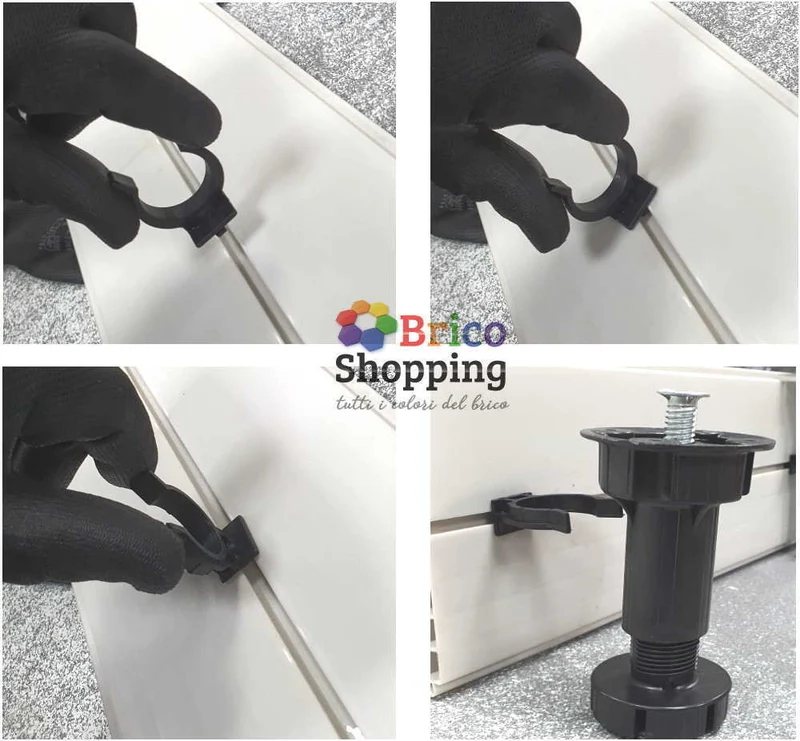 10 Gancio per Zoccolo Da Mobile Cucina in Abs Clip Piedini Zoccolatura Plastica