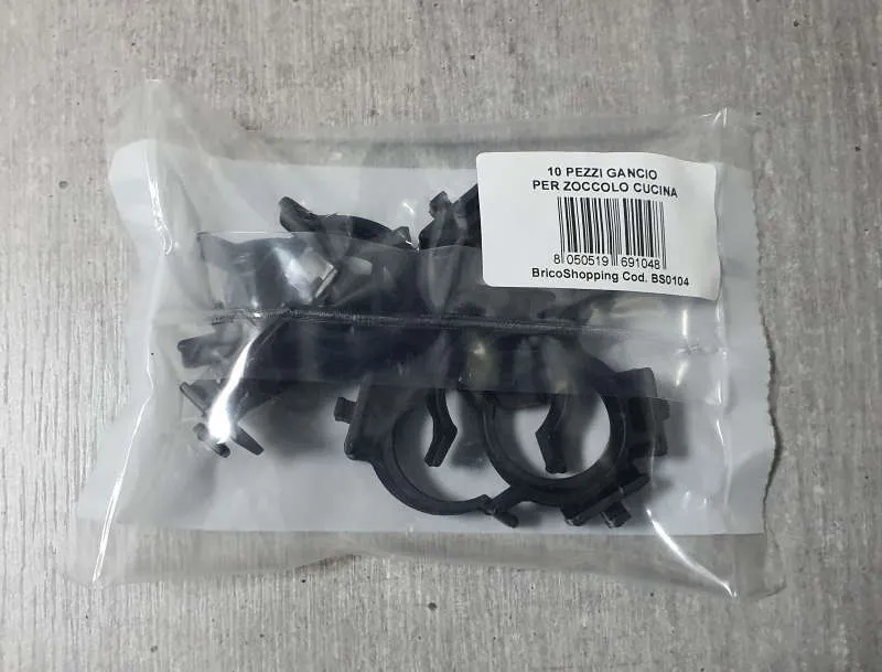 10 Gancio per Zoccolo Da Mobile Cucina in Abs Clip Piedini Zoccolatura Plastica