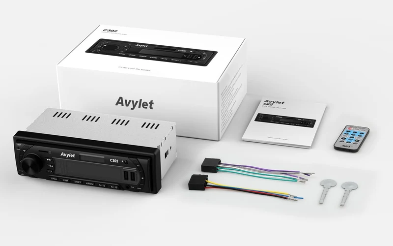 Avylet Autoradio Bluetooth 5.0 Vivavoce FM/AM, Avylet Radio Stereo 1 DIN, Supporta Basso Profondo/Luce a 7 colori/Chiamata a mani libere/AUX-IN/CARD/Chiavetta USB,Telecomando, 60W X 4, Ricarica rapida