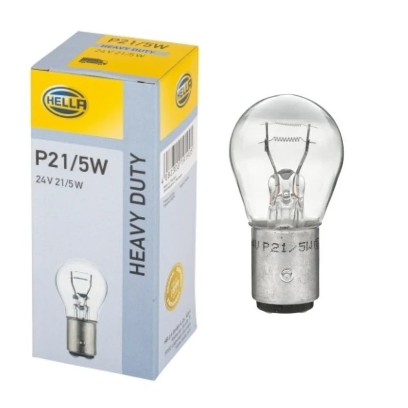 Hella 24v 21/5w SBC Stop & Tail Bulbs with Offset Base / No. 294 / 334 / Pack of 10