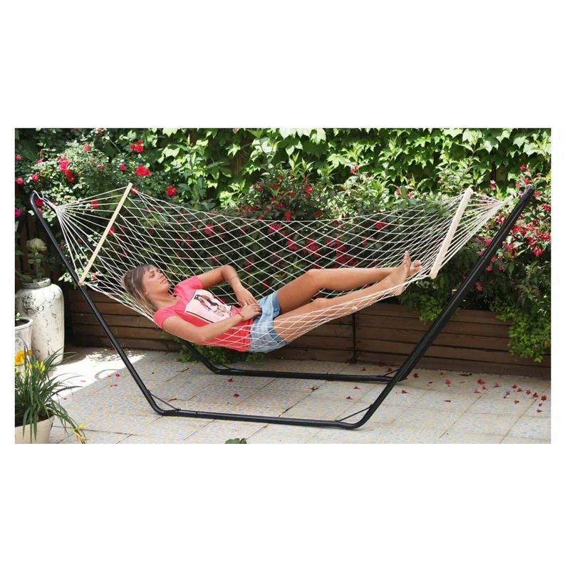 Solo Amaca A Rete Con Legno Singola 80x200 Senza Telaio Tenuta Kg 100