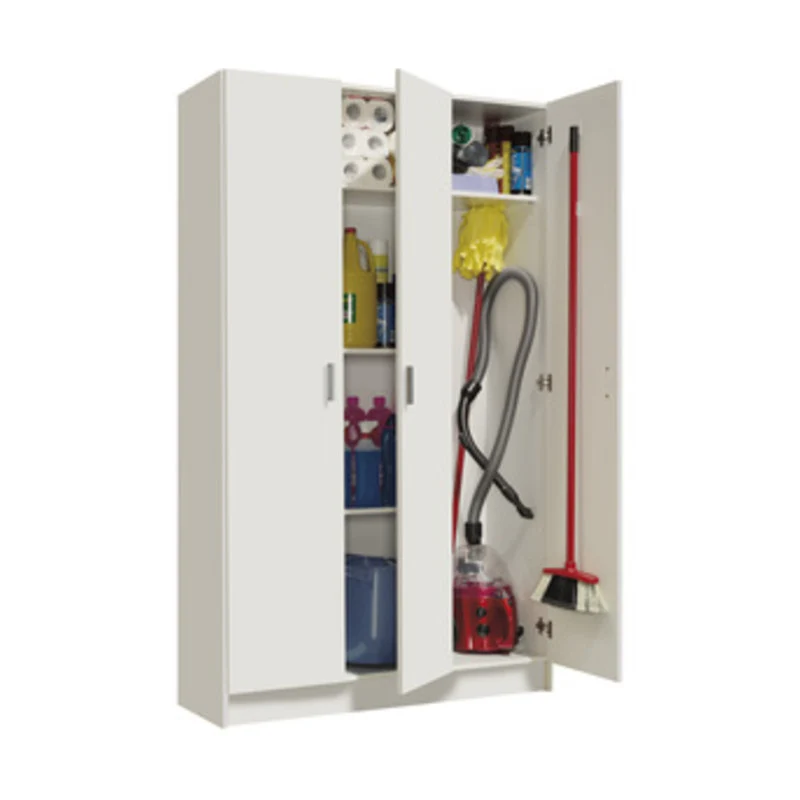 Kit Armadio Legno Portascope 3 Ante Bianco 108x37x180h