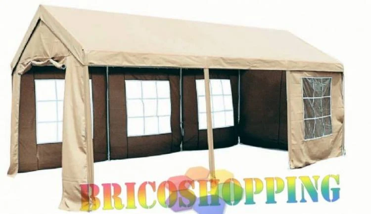 Gazebo Giardino Angolari Metallo 3x6 Carport Carpot Car Box Magnum + Teli