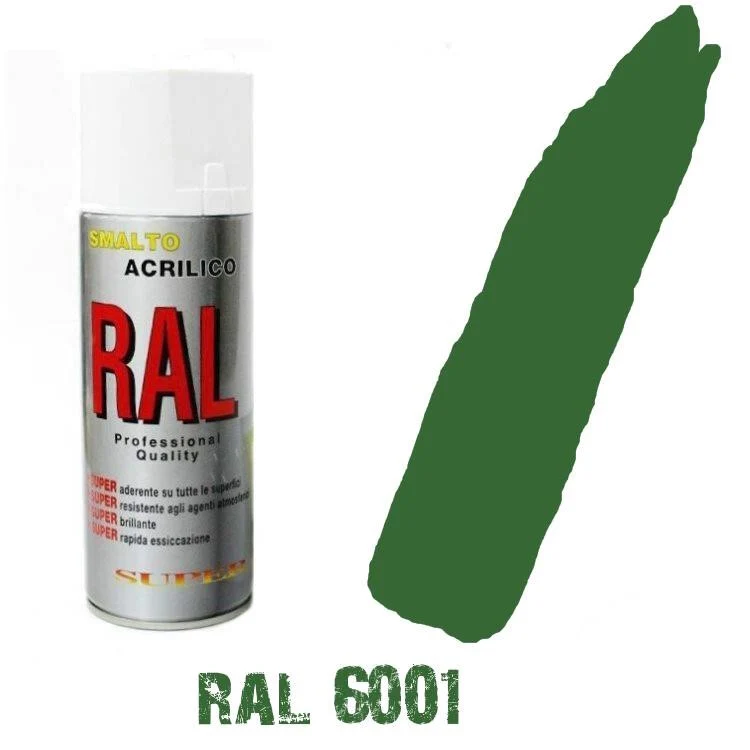 Bomboletta Spray Verde Smeraldo Ral 6001 Acrilico Vernice Brillante Lucido