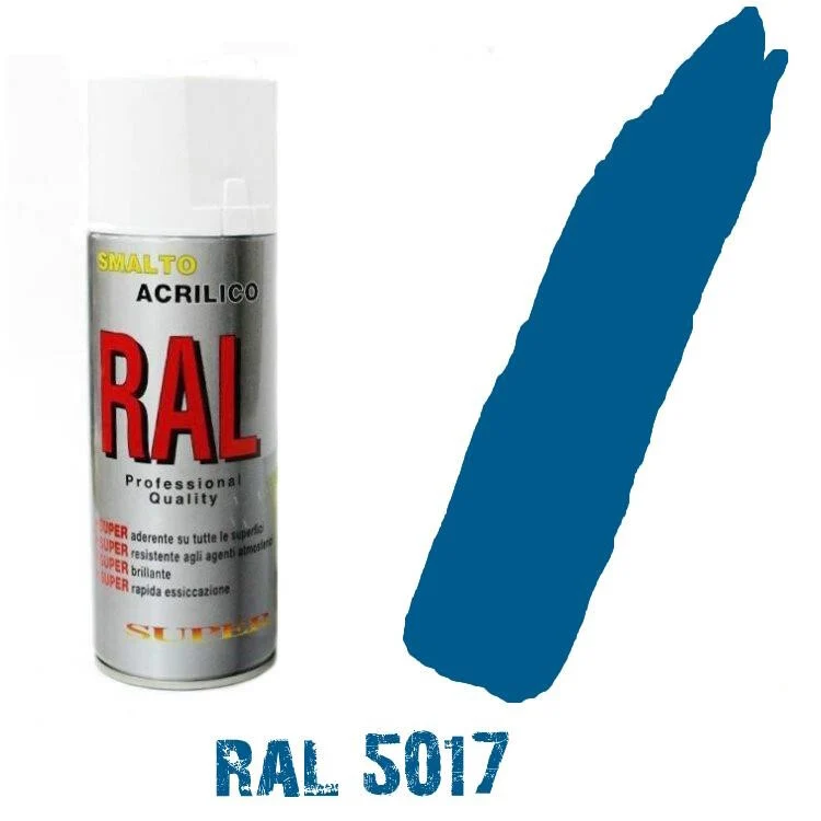 Bomboletta Spray Celeste Cielo Ral 5017 Acrilico Vernice Brillante Lucido