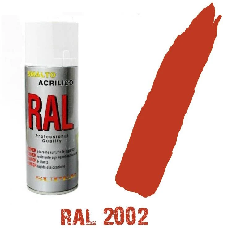 Bomboletta Spray Arancio Sangue Rosso Ral 2002 Acrilico Vernice Brillante Lucido