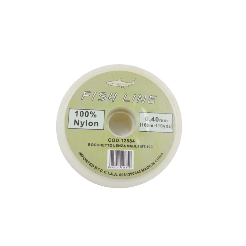 Rocchetto Lenza Nylon Mm. 0,4 Mt.100 Pesca Trasparente Natale Decorazione