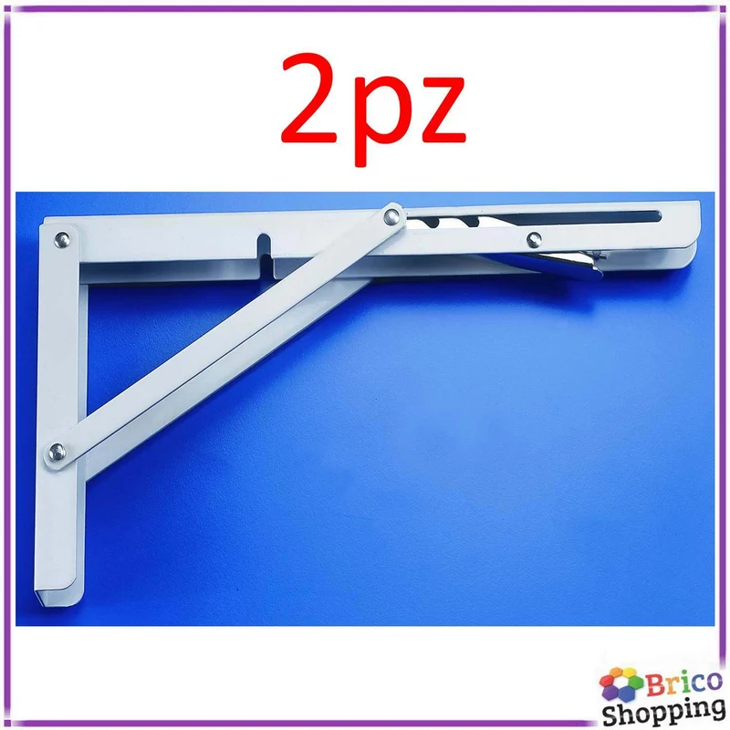 Reggimensola 3 Posizioni Portata Kg 80 Bianco Cm.30 Supporto Mensola 2 Pz