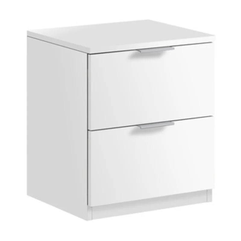 Comodino Legno Bianco Con 2 Cassetti Cm 46x38x34 Per Cameretta Camera Da Letto