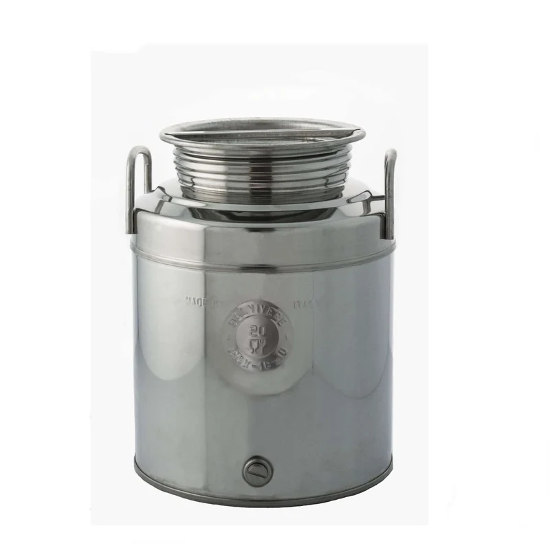 Contenitore Olio Acciaio Inox Fusto 15 Lt Cn Rubinetto Uso Alimentare Vino Miele
