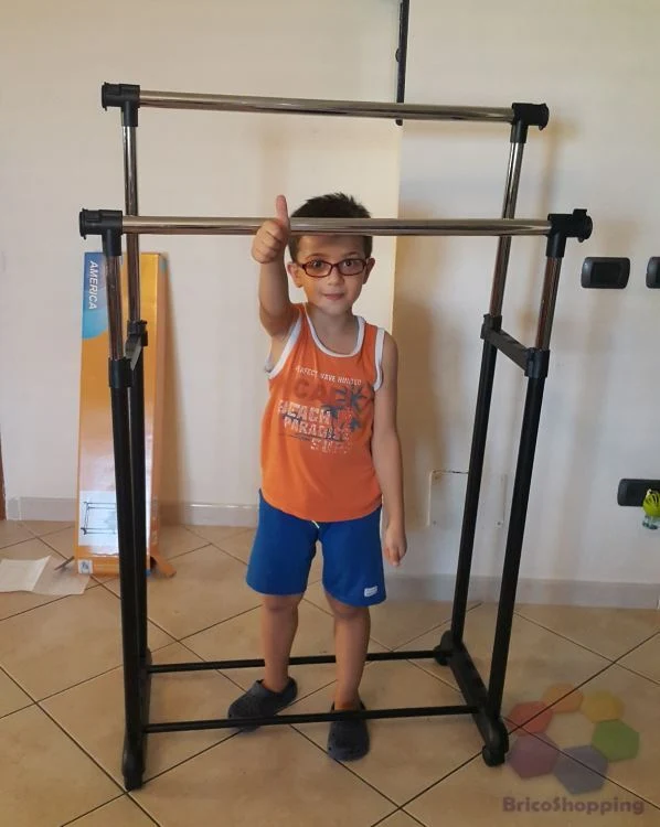 Stender Per Abiti Doppio Stander Stand Appendiabiti H 173 Estesibile Fino 135 Cm