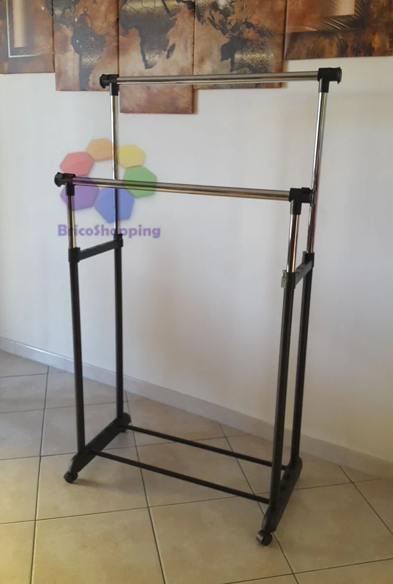Stender Per Abiti Doppio Stander Stand Appendiabiti H 173 Estesibile Fino 135 Cm
