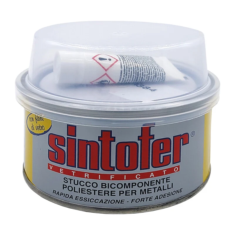 Sintofer Vetrificato Vetroresina Ml 175 Stucco Bicomponente Per Metalli Per Nautica