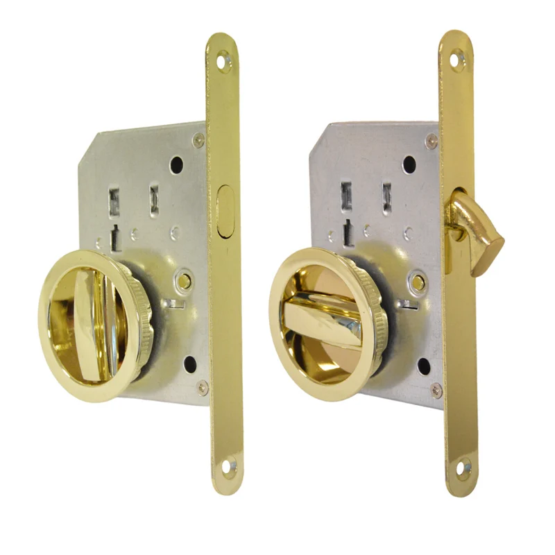 Set Maniglia Oro Per Porta Scorrevole Serratura Kit Maniglia Porte Scorrevoli Tondo