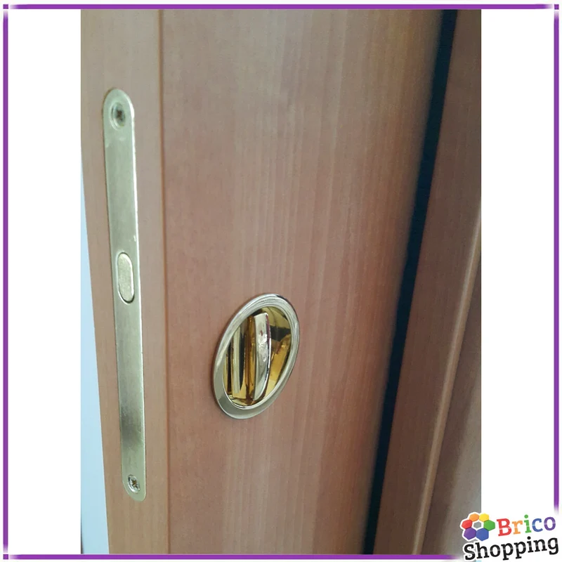 Set Maniglia Oro Per Porta Scorrevole Serratura Kit Maniglia Porte Scorrevoli Tondo