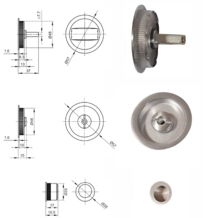 Set Maniglia Oro Per Porta Scorrevole Serratura Kit Maniglia Porte Scorrevoli Tondo