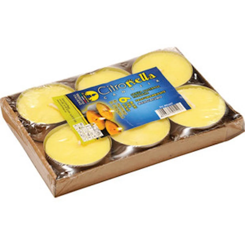 TEA LIGHT MAXI Candele alla CITRONELLA anti anzare mm 60 conf 6 pezzi