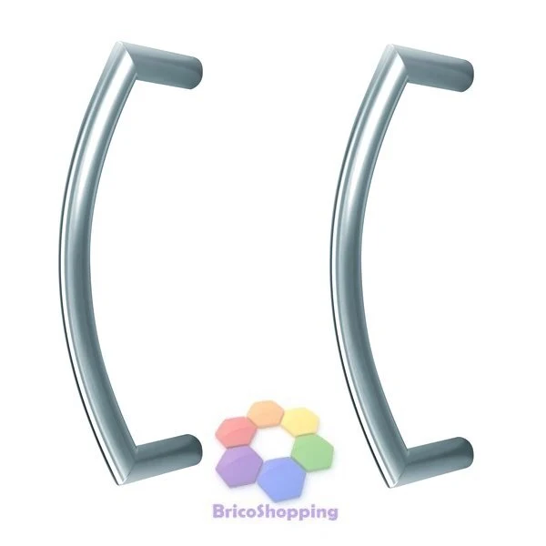 Coppia Maniglioni Acciaio Inox Satinato Portoncini Entrate Locali 3l30 Mm 380