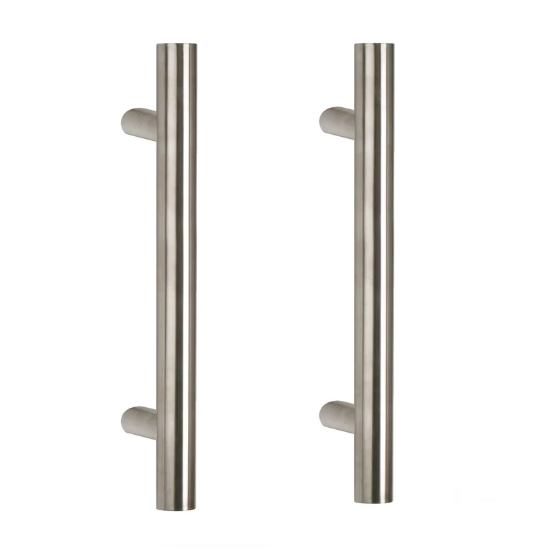 Coppia Maniglioni Acciaio Inox Satinato Portoncini Entrate Locali Kd30 Cm 46