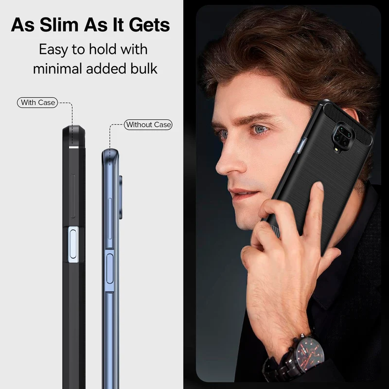 iVoler Cover per Xiaomi Redmi Note 9S / Xiaomi Redmi Note 9 Pro, [Protezione Antiurto di Grado Militare] Custodia Sottile Morbida in Silicone TPU Anti-Impronte Anti-Graffio Protettiva Case, Nero