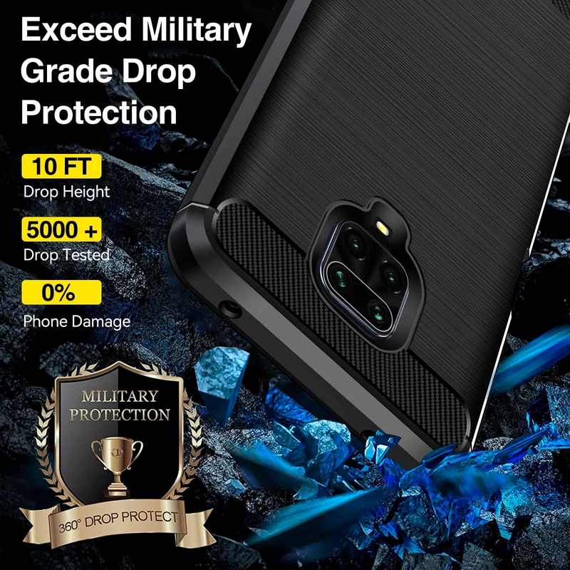 iVoler Cover per Xiaomi Redmi Note 9S / Xiaomi Redmi Note 9 Pro, [Protezione Antiurto di Grado Militare] Custodia Sottile Morbida in Silicone TPU Anti-Impronte Anti-Graffio Protettiva Case, Nero