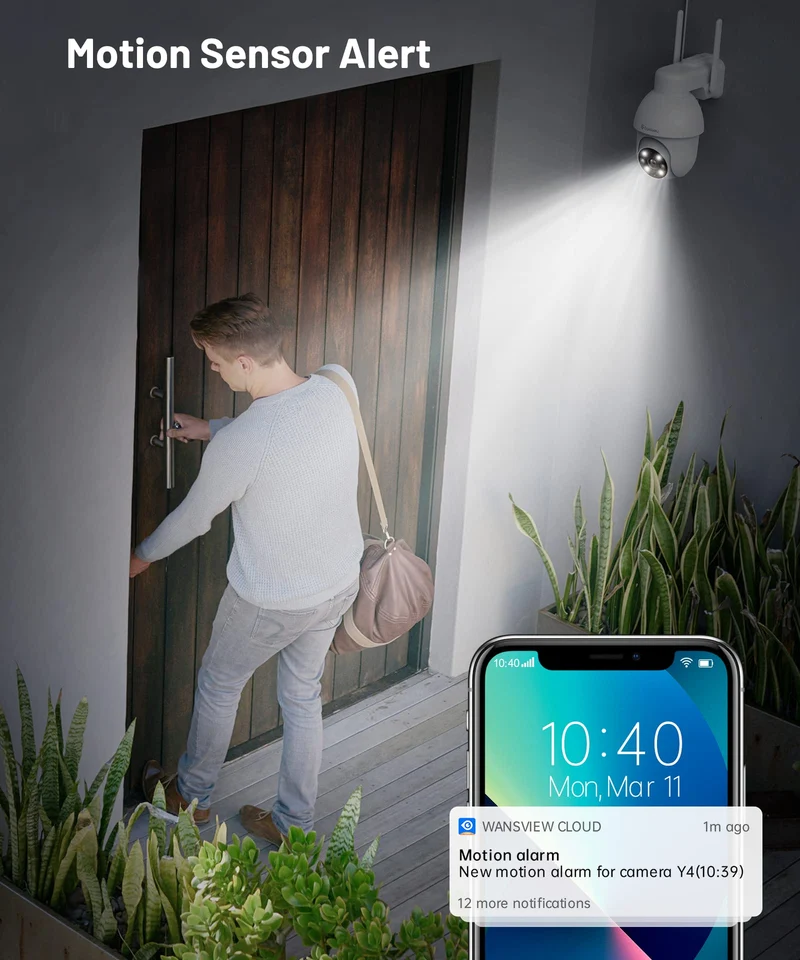 GALAYOU 2K Telecamera Wi-Fi Esterno/Interno, Videocamera Sorveglianza Esterno Wifi, IP Cam 360 Gradi PTZ con Visione Notturna a Colori, Sensore di Movimento, Audio Bidirezionale Y4 (1)
