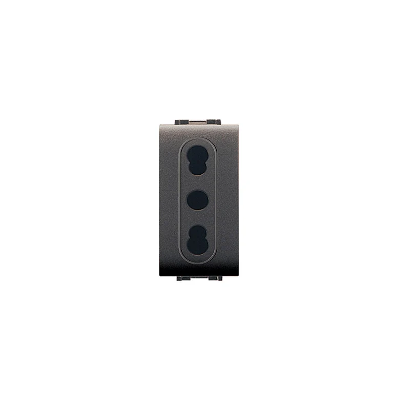 Presa Polivalente 10/16 A MyLife Nero Compatibile con Living Light Bticino