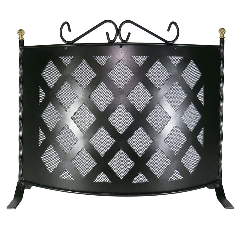 Parascintille Camino Caminetto Stufa Pellet Acciaio Decorato 70x55h