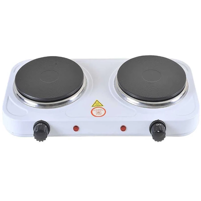 Fornello Elettrico Doppio Cm 15+15 W 2000 Fornellino Da Cucina Ufficio Casa Fabbrica