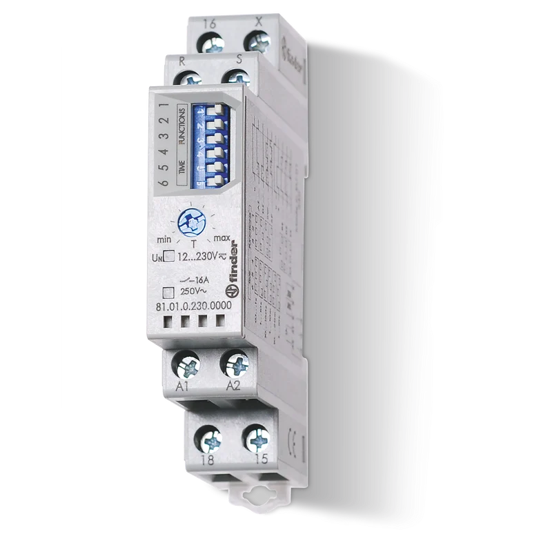 Temporizzatore Multifunzione Modulare 16A da Guida DIN Finder – 81.01