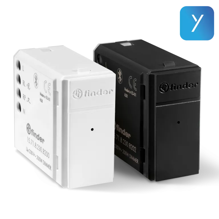 Varialuce Dimmer Connesso Finder Yesly da Frutto 230V 200W 1NO Bianco/Antracite