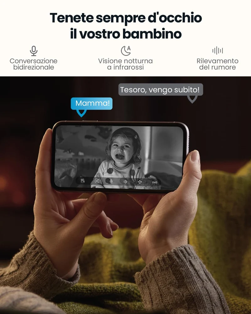 ieGeek 2K Telecamera WiFi Interno Supporta 2,4/5GHz, 3MP Videocamera Sorveglianza Esterno con Tracciamento Automatico e Rotazione a 360°, Visione Notturna, Audio Bidirezionale,Funziona con Alexa, SC1