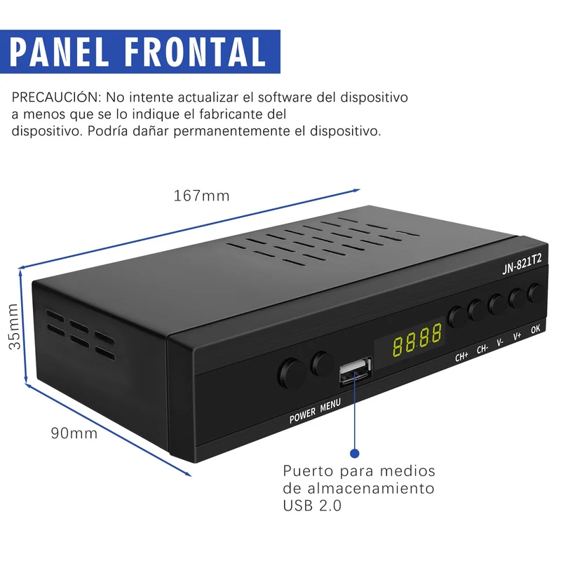 Decoder Digitale Terrestre 2025, Decoder DVB-T2 H.265 HEVC Main 10Bit, Ricevitore Digitale Terrestre USB PVR Lettore Multimediale, Full HD 1080p, HDMI, SCART