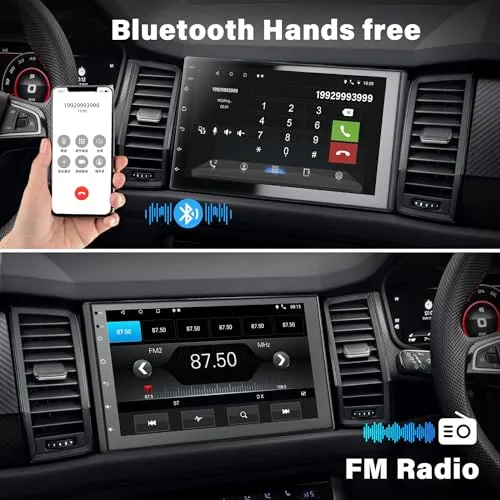 [2GB+32GB] Autoradio 2 Din con 7 Pollici Touchscreen Stereo Auto Supporta Wireless Carplay&Android Auto, Autoradio Bluetooth con Telecamera 4K, Microfono, Bluetooth Vivavoce, Mirror Link, GPS/WiFi