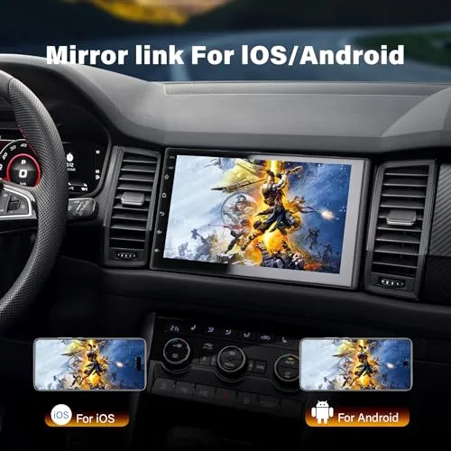 [2GB+32GB] Autoradio 2 Din con 7 Pollici Touchscreen Stereo Auto Supporta Wireless Carplay&Android Auto, Autoradio Bluetooth con Telecamera 4K, Microfono, Bluetooth Vivavoce, Mirror Link, GPS/WiFi