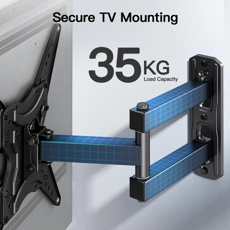 Supporto TV con Braccio Girevole Inclinabile ed Estendibile, Staffa TV per TV da 26-60 Pollici, Base TV Universale Sostiene fino a 35kg - Max VESA 400x400