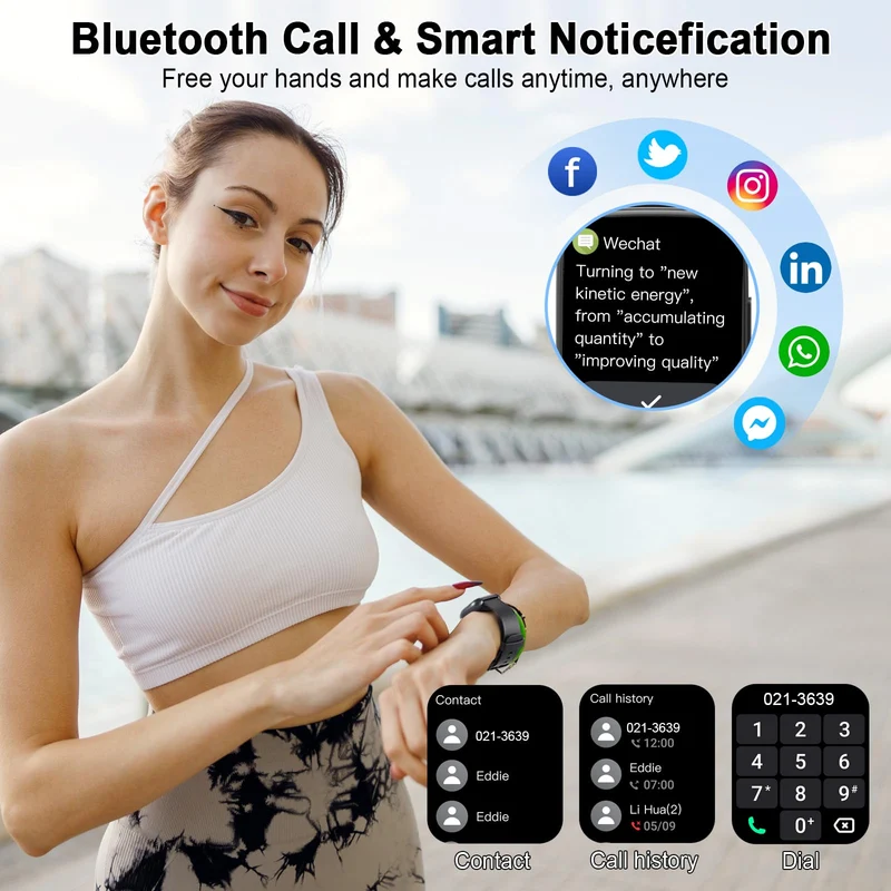 Smartwatch Uomo Donna, 1.95" Orologio Smartwatch con Chiamate Bluetooth, 110+ Modalità Sportive Fitness Tracker, Contapassi Watch con Sonno Cardiofrequenzimetro, IP68 Smart Watch per Android iOS, Nero