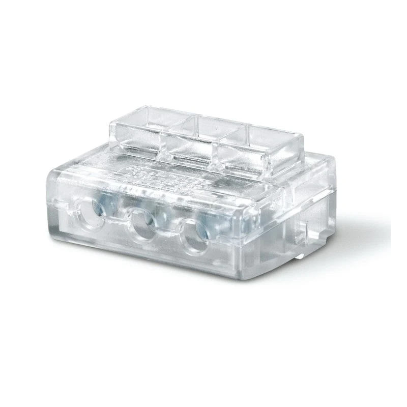 Morsetto Multipolare 3 Vie Trasparente Scame 6mm² – 817.0603