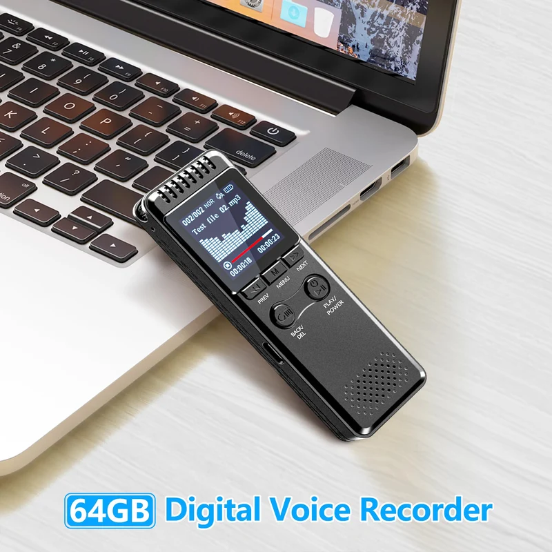 Vivaniir 64GB Registratore Vocale Professionale, 80 Ore di Batteria a Lunga Durata 1100mAh, Robusto Registratore con Attivazione Vocale e Involucro Metallico, Registratore per Conferenze Riunioni
